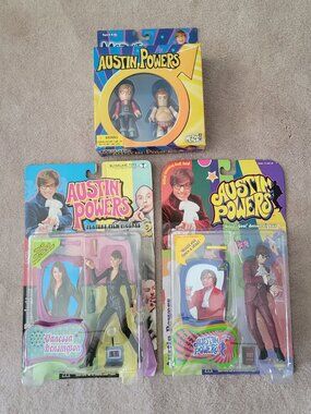 Austin Powers Vintage Action Figure Lot Mcfarlane Mezco Mezitz Vintage 90s Y2K